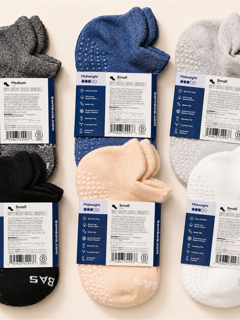 Bombas Women's Gripper Ankle Socks Pick Your Color NWT